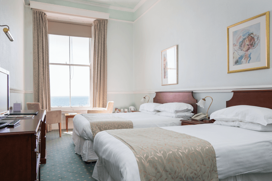 Queens Hotel Penzance Sea View Twin Room